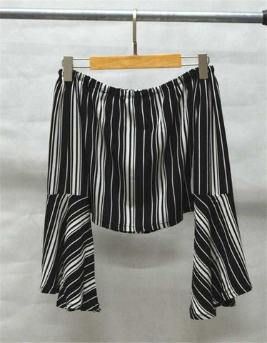 Sleeve Off Shoulder Croptop Blouse