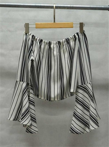 Sleeve Off Shoulder Croptop Blouse