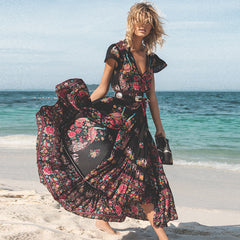Pattern Boho Maxi Dress