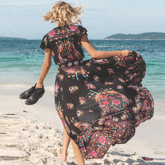 Pattern Boho Maxi Dress