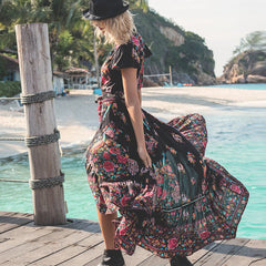 Pattern Boho Maxi Dress