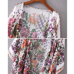 Floral Printed Boho Kimono Cardigan