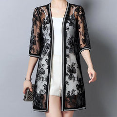 Slim Lace Kimono Cardigan Blouse