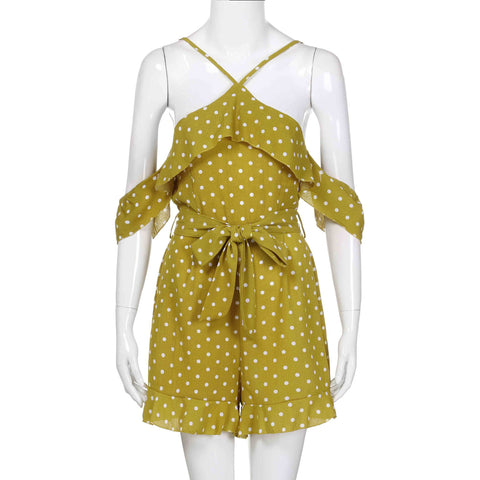 Sleeveless Polka Dot Boho Jumpsuit