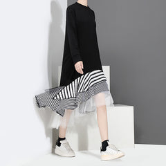 Short Sleeves Layered Mesh Dress