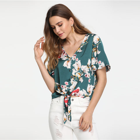 V-neck Fashionable Blouse