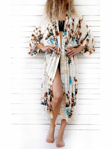 Long  Boho Kimono Cardigan