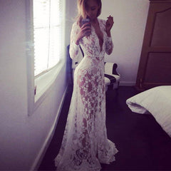Sexy Lace Embroidery Long Dress