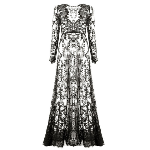 Sexy Lace Embroidery Long Dress