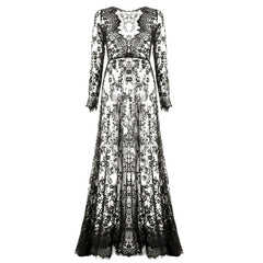 Sexy Lace Embroidery Long Dress