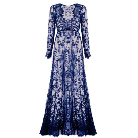 Sexy Lace Embroidery Long Dress