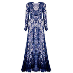 Sexy Lace Embroidery Long Dress