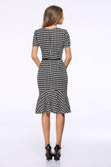 Bodycon Plaid Fishtail Dress
