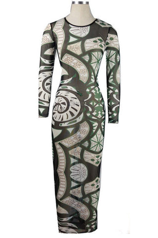 Body Printed Tattoo Tribal Dress