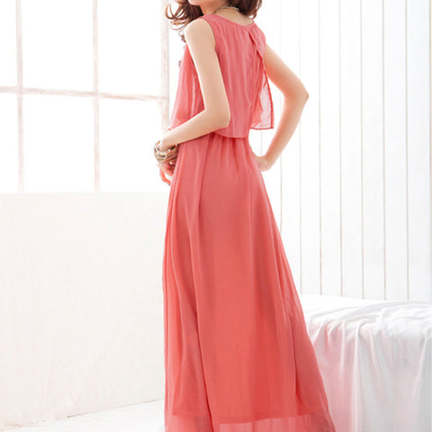 Sleeveless Women Boho Maxi Dress 2018
