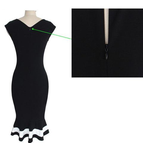 Sexy Black Fishtail Dress