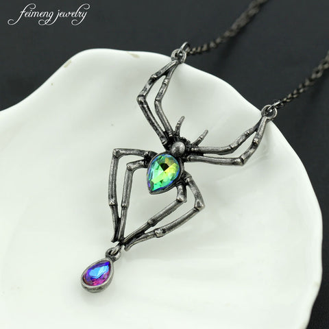 Black Spider Halloween Necklace