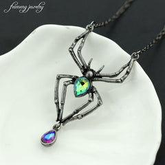 Black Spider Halloween Necklace
