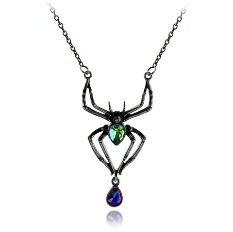 Black Spider Halloween Necklace