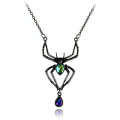 Black Spider Halloween Necklace