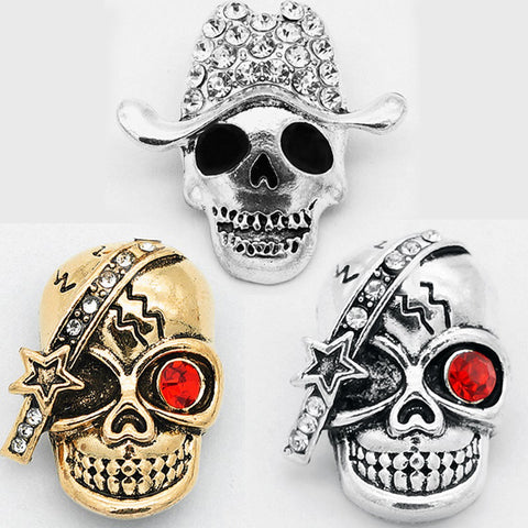 5psc/ lot Halloween Skull Button