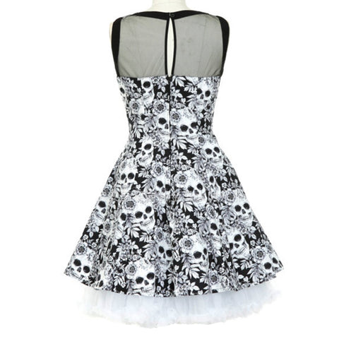 3D Skull Floral Tattoo  Dress