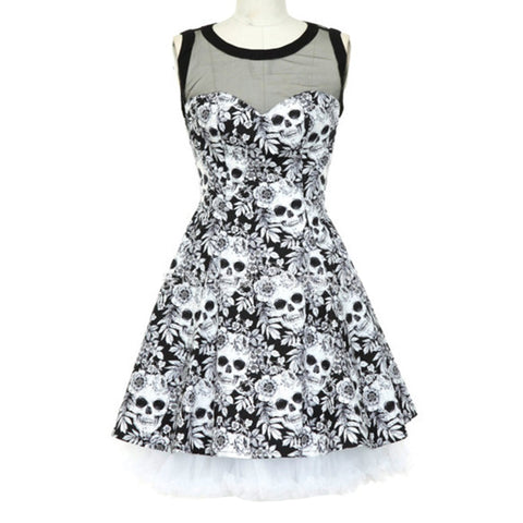 3D Skull Floral Tattoo  Dress