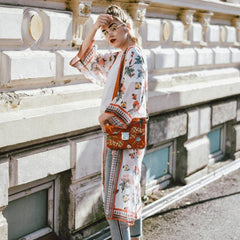 Flower Printed Boho Cardigan
