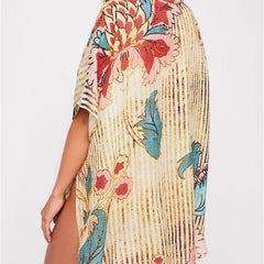 Tropical Flower Bohemian Blouse