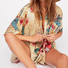 Tropical Flower Bohemian Blouse