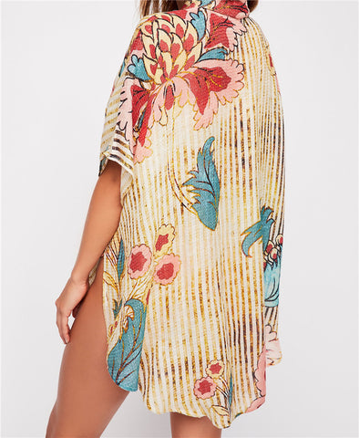 Tropical Flower Bohemian Blouse