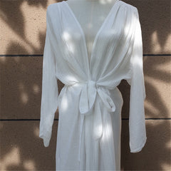 White Boho Beach Maxi Dress