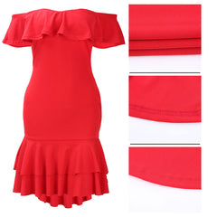 Strapless Knee Length Mermaid Dress