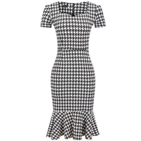Bodycon Plaid Fishtail Dress