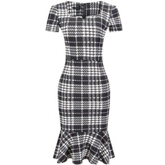 Bodycon Plaid Fishtail Dress