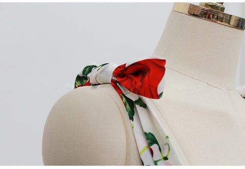 Printed Flower Fishtail Dress