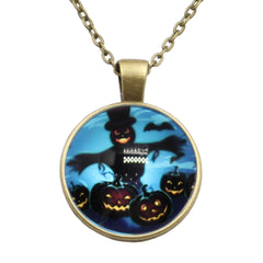 Halloween Scarecrow & Pumpkin Necklace