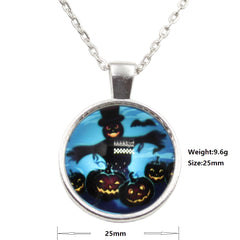 Halloween Scarecrow & Pumpkin Necklace