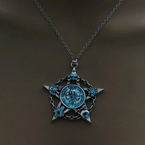 Luminous Pentagram Skull Necklace