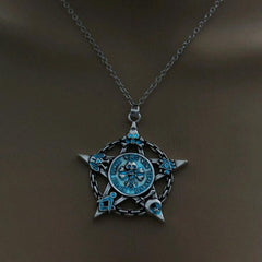 Luminous Pentagram Skull Necklace
