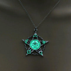 Luminous Pentagram Skull Necklace