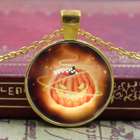 Halloween Ghost Pumpkin Necklace