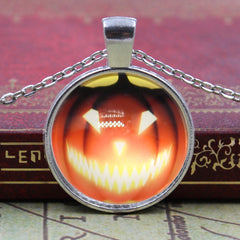 Halloween Fire Pumpkin Necklace