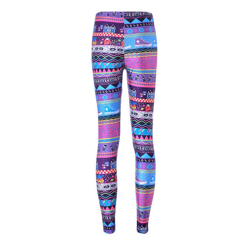 Printed Colorful Tattoo Leggings