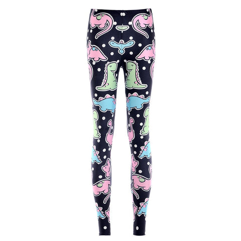Printed Cute Dinosaur Tattoo Leggings